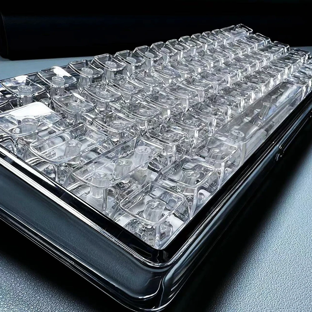 Anime dos desenhos animados completo transparente cristal keycap pc altura original sem stifener presente decoração teclado mecânico keycaps