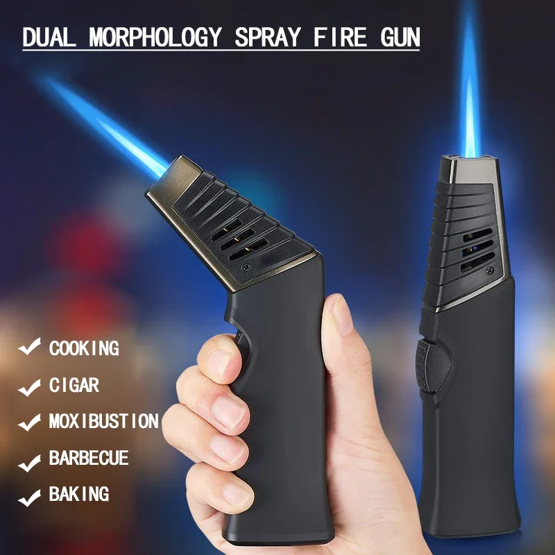 

Metal High-temperature Foldable Lighter Windproof Spray Rotating Head Inflatable Adjustable Flame Outdoor Barbecue Lighter