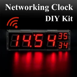 ESP8266 Networking Clock DIY Kit 8-bit Digital Tube Temperature Alarm Clock Auto Dimming Fun Loose Parts