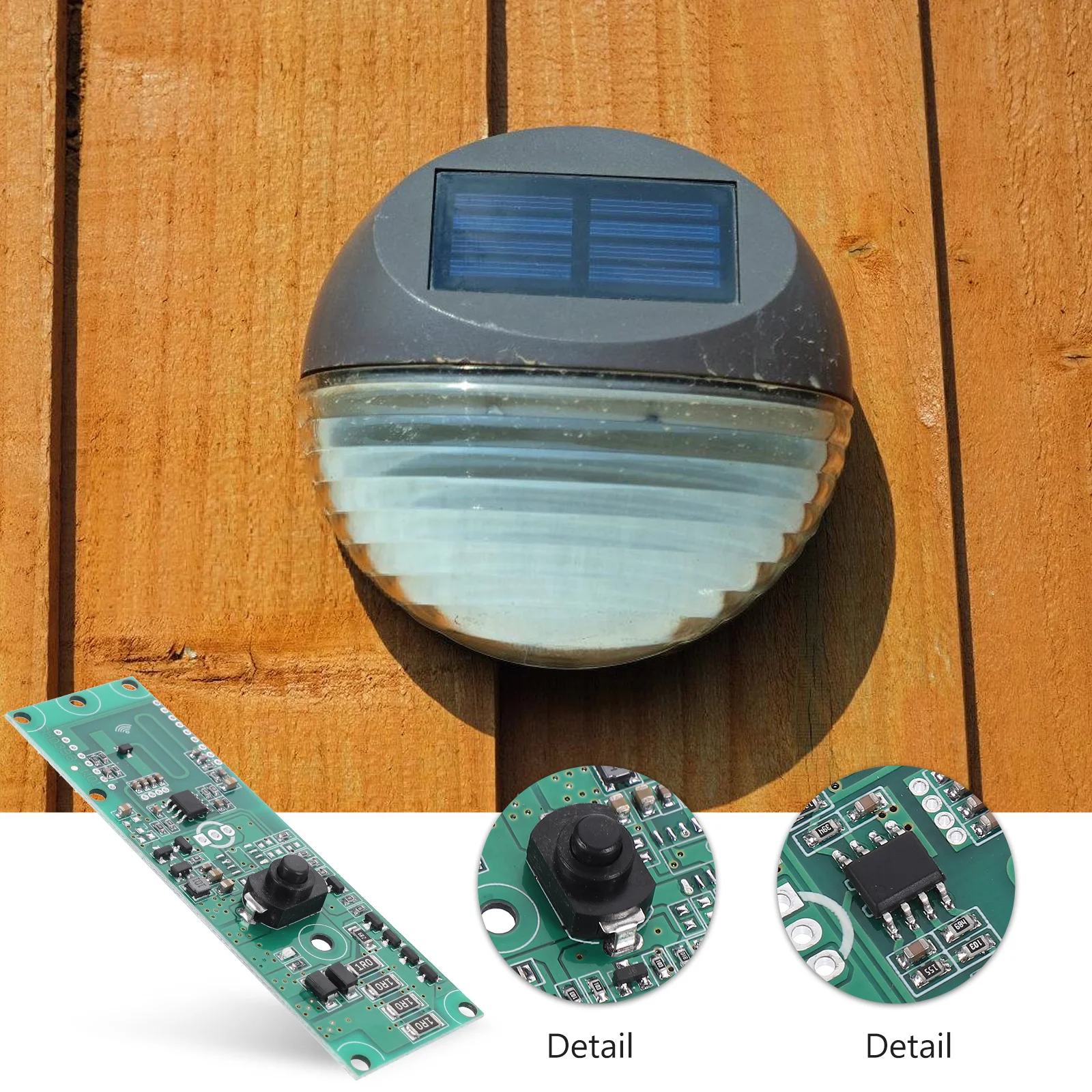 

3.2V 3.7V Solar Lamp Circuit Board Induction Control Panel Long Lasting Use Green Circuit Lamp Control Panel