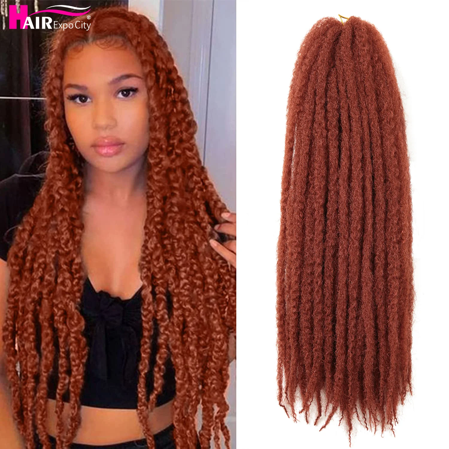 

Marley Twist Hair Extensions 18inch Ombre Synthetic Braiding Hair Afro Kinky Curly Crochet Marley Braids Hair Expo City