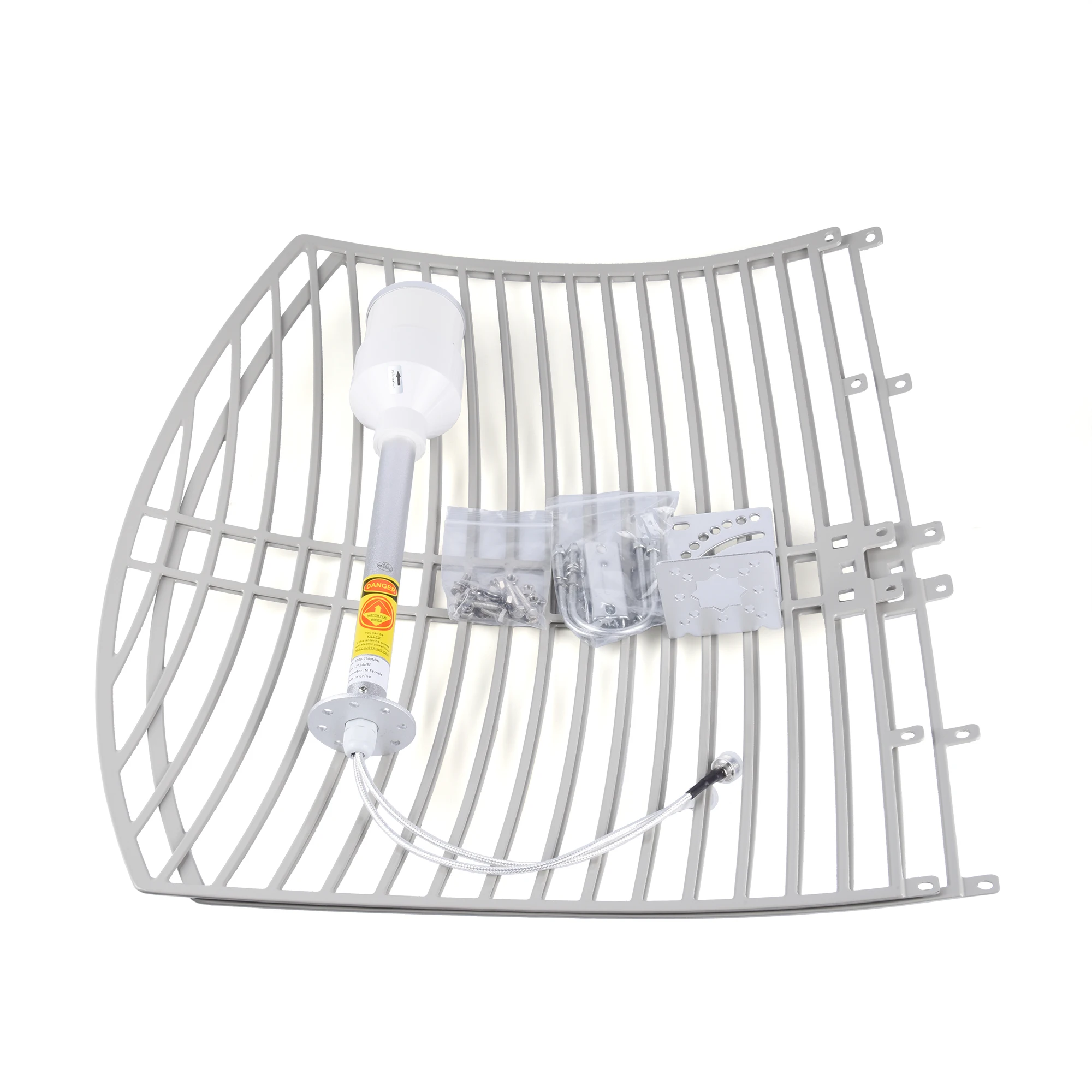 Antenna parabolica a griglia 2 x 24dBi 4G LTE 1700-2700MHz Antenna esterna N femmina per amplificatore Booster di segnale del Router