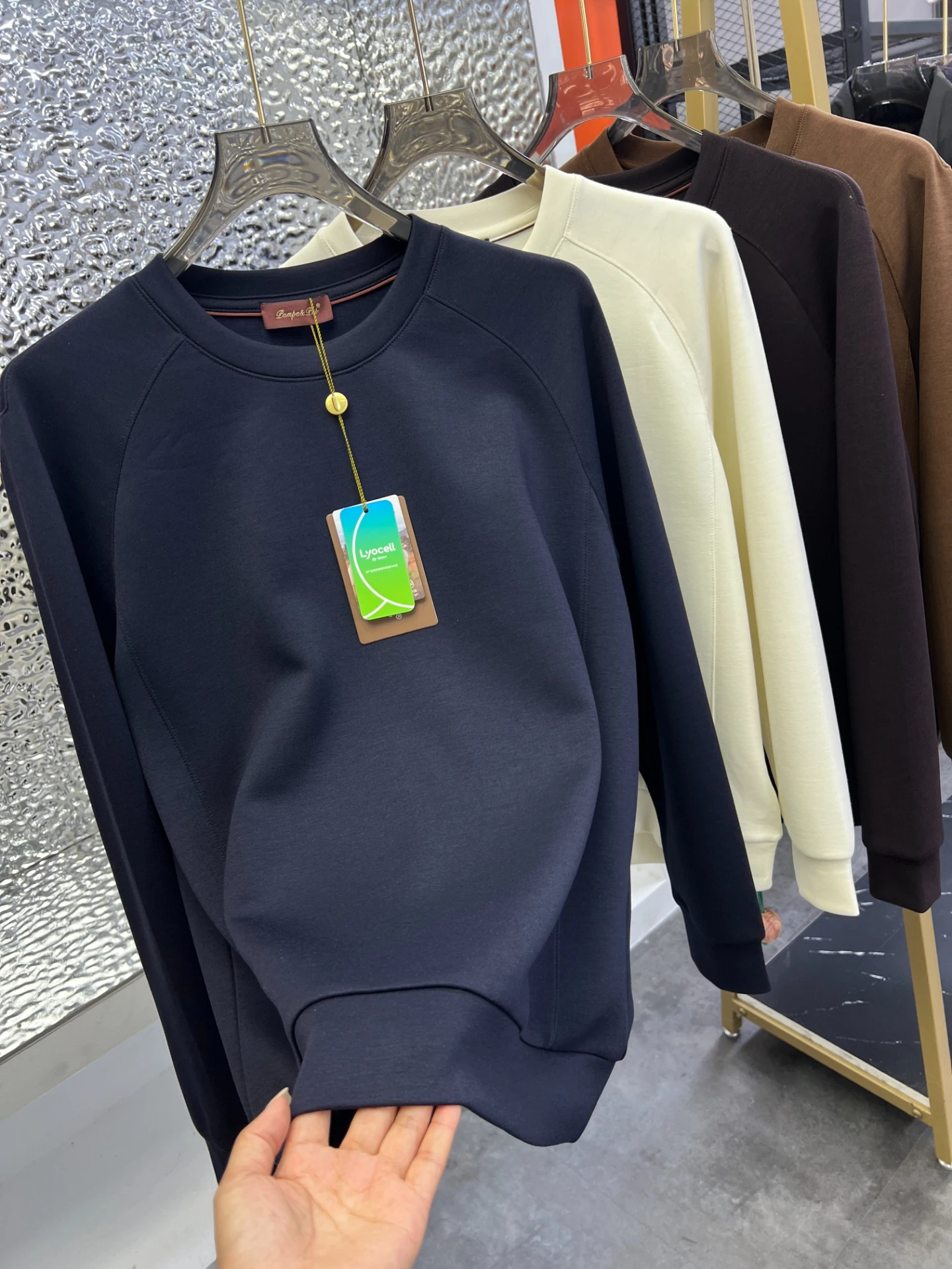 

Anti-Wrinkle round Ne Men's Base irt Soft Acetate Wool Luxury Autumn Winter Comfortable Sweatirt Casual Sle Pampa&