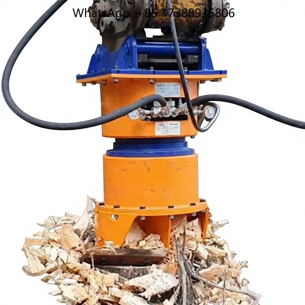 Excavator Hydraulic Tree Root Drill Stump Planer Orchard Old Stump Removal Attachment Forest Land Reclamation Motor 1 Year