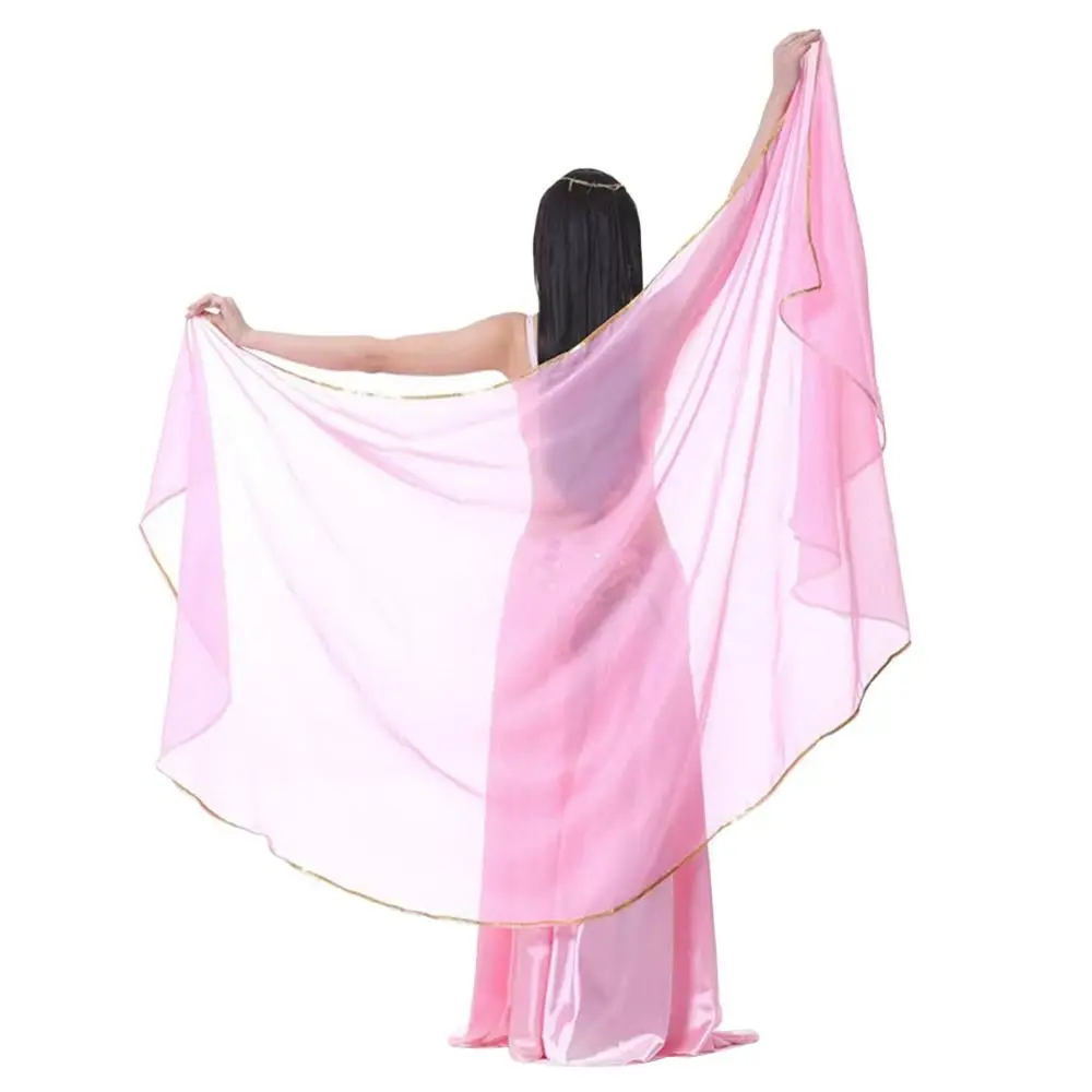 Moda luz véus de dança do ventre chiffon longo latino dança do ventre xales feminino cachecol seda desempenho xale mostrar trajes