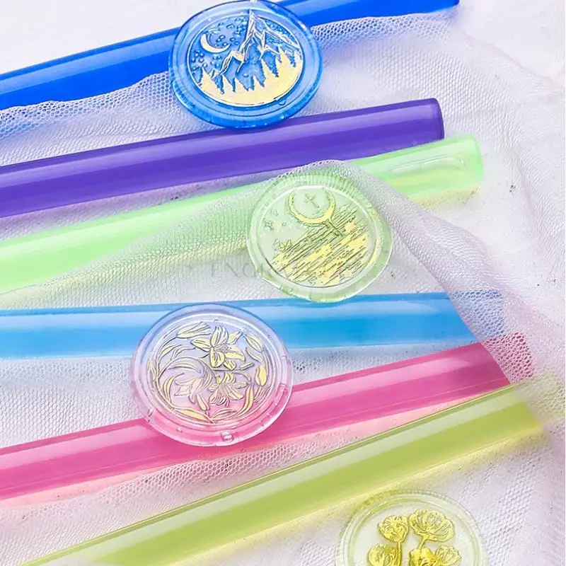 10pcs Jelly Color Seal Wax Sticks DIY Melting Glue Gun Transparent Sealing Wax Rob For Wedding Party Invitation Gift Decoration