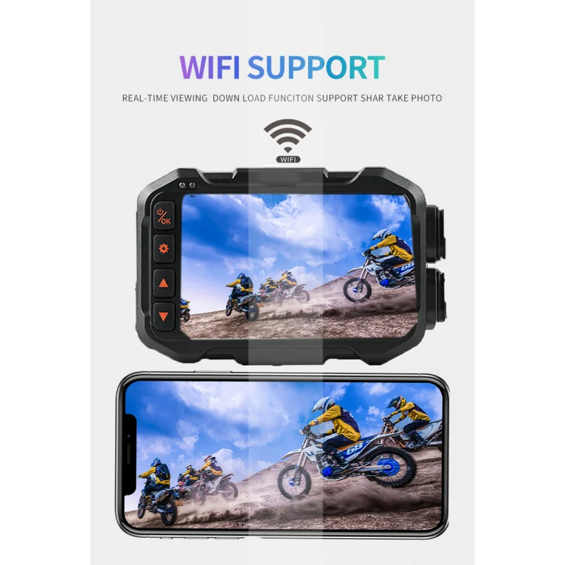 M6 Iceymuzim 1080P Night Vision Dual  WiFi GPS Motorcycle Camera Waterproof  TS Format  Motorcycle DVR Dashboard