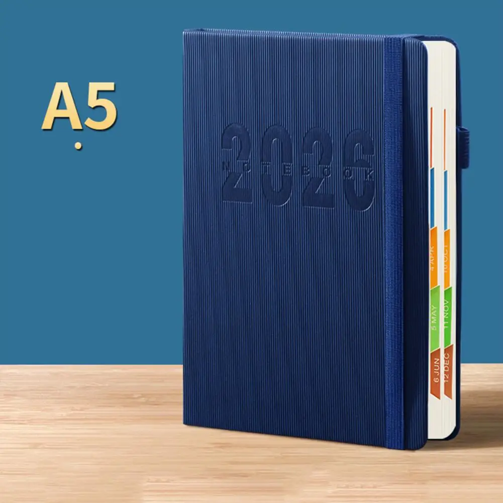 Diario di pianificazione annuale 2026 Planner con copertina in ecopelle per uomo Donna Calendario settimanale mensile Diario Contatti Note Pagine