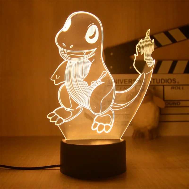 Lampka nocna 3D Pokemon Pikachu Lampka nocna Świecące zabawki dla dzieci Pokemon Figurki anime Dekoracja sypialni Xmas Zabawki dla dzieci Prezent