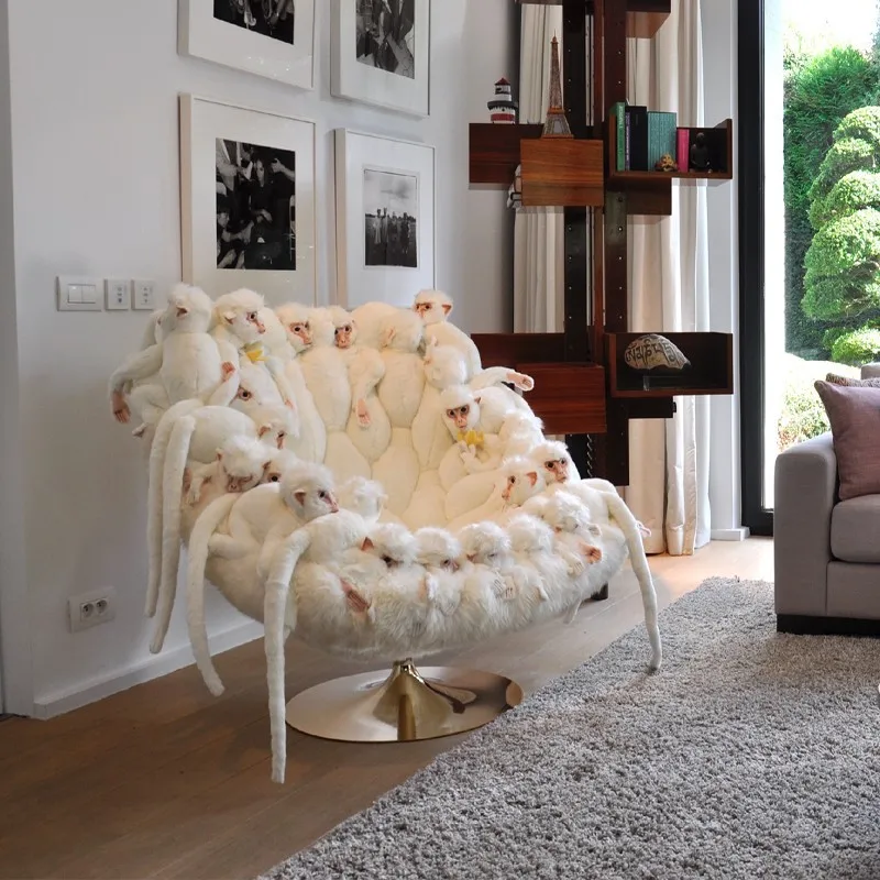 

Designer Chair Creative Personality Art Alien Doll Animal Doll Lazy Chair Custom Polar Bear Sofa Chair