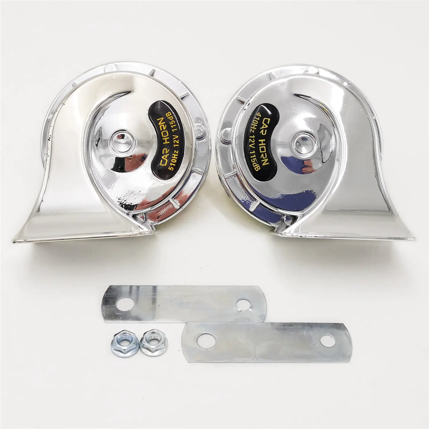 

2Pcs 12V 300DB Chrome Super Loud Train Horn Waterproof for Motorcycles Cars Truck SUV Boat Electric Loud Snail Air Horn Siren