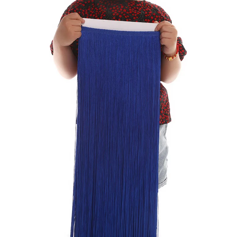 100CM di pizzo lungo frange Trim nappa frange rifilatura per fai da te abito latino abiti da palcoscenico accessori tenda di pizzo