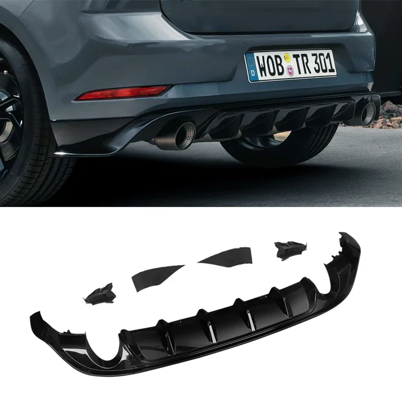 

Parts for Volkswagen 2018-2020New TCR style Rear Diffuser Rear Bumper Lip Car Spoilers For VW Golf 7 7.5 Mk7 7.5