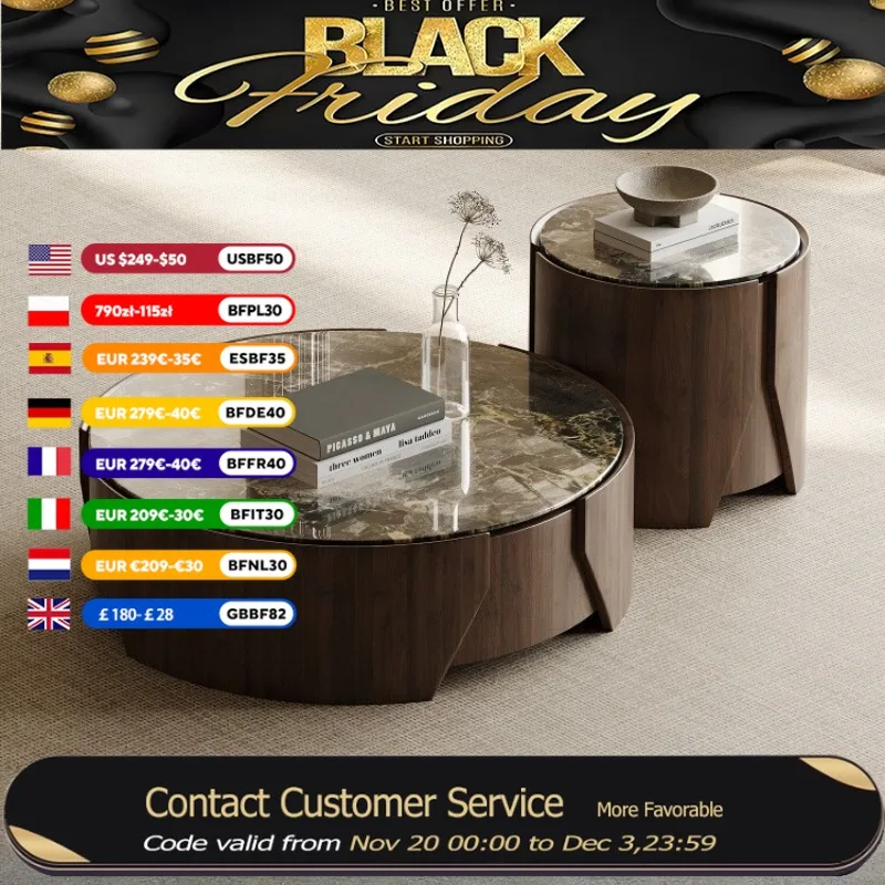 

Crystal Modern End Table Modern Luxury European Designer Nordic Coffee Table Round Center Stone Stolik Kawowy Furniture Home