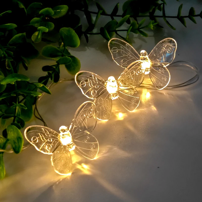 Guirlande lumineuse papillon LED 1-10M, guirlande lumineuse féerique pour mariage, fête d'anniversaire, salle de jardin, décoration led