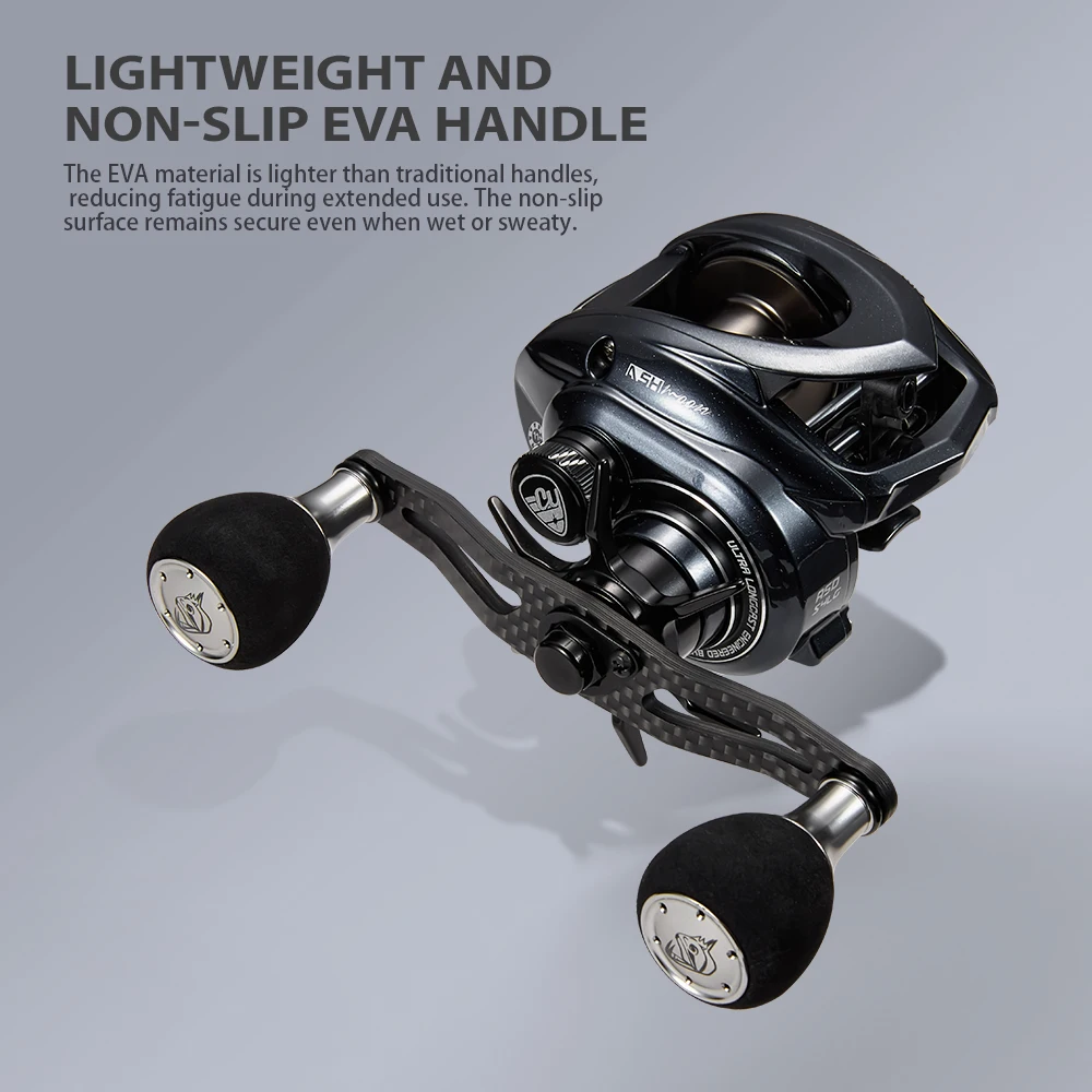 SOLOKING ASHMOON Legierung Baitcastingrolle 12 + 1BB 6KG Power Lange Carbon Griff Angelrolle für Meer Boot Angeln Salzwasser – Detail 3