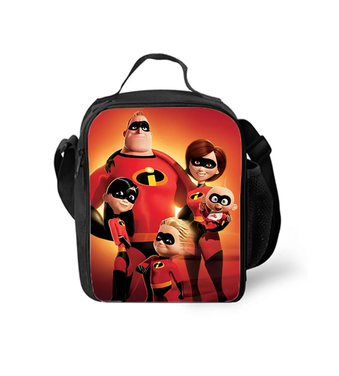 

Elementary Kids Waterproof Thermal Bag,The Incredibles School Reusable Lunch Box for Travel Camping