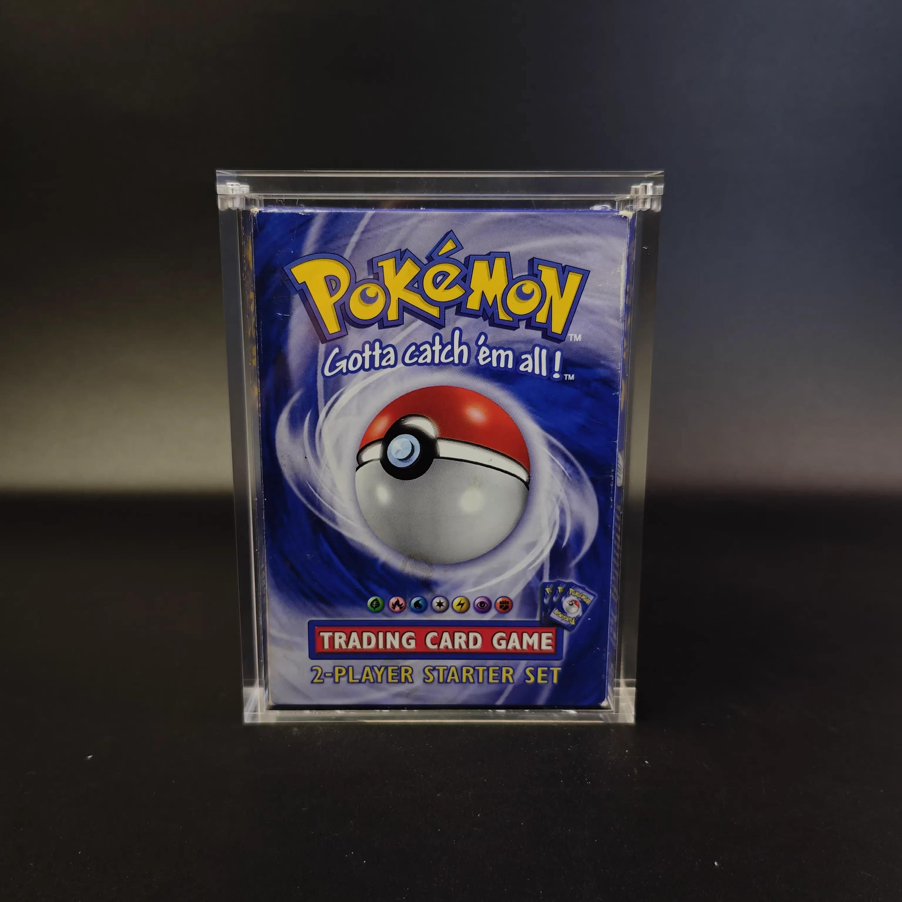 Caja de exhibición magnética de acrílico para el juego de cartas coleccionables Pokémon Wotc 1999, caja de exhibición de acrílico