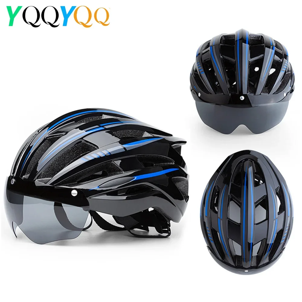 Adjustable Adult Bicycle Helmet for Men and Women, Road & Mountain Cycling Safety Sports Helmet with Detachable Visor