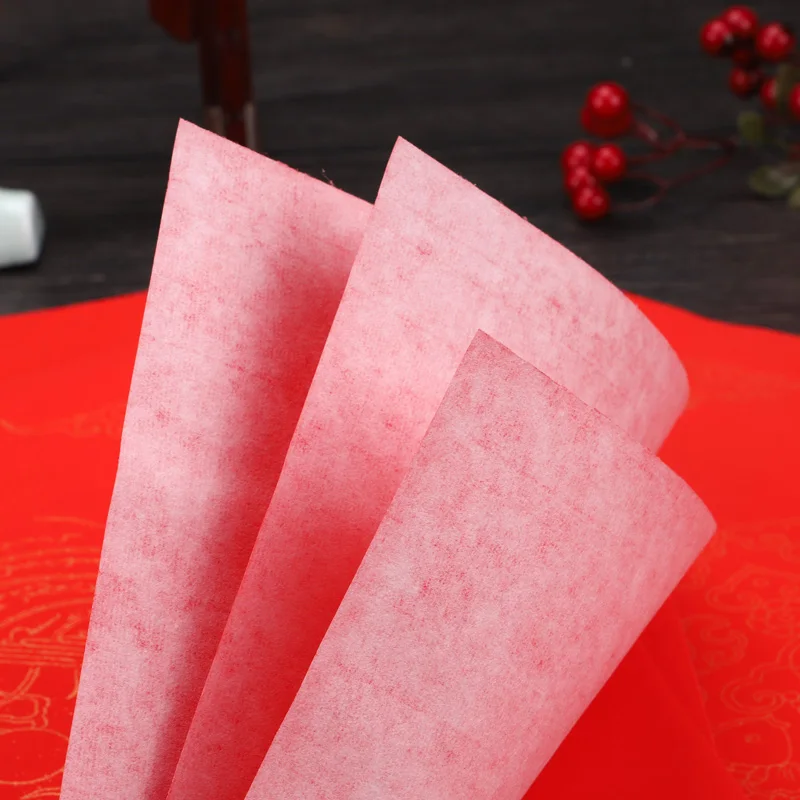 Papel rojo chino Xuan Para Festival de Primavera, Couplets, pincel de Papel de arroz medio maduro, pluma Fu, personaje festivo, Papel Para Dibujar