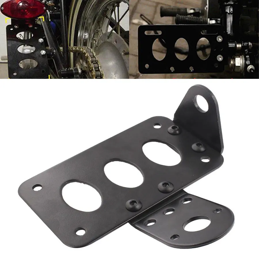 Motorcycle License Plate Holder Black Axle Side Mount Frame Taillight Bracket For Harley Sportster XL 1200 883 Cruiser Bobber