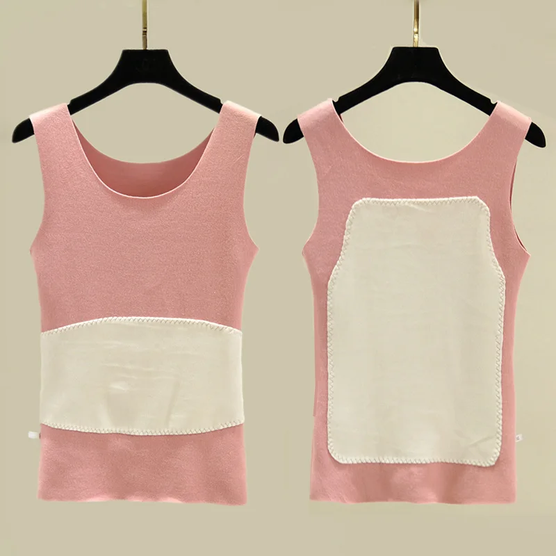 Thickened Fleece Warm Vest Women's Autumn Winter Slim Fit Inner Wear Cotton Top Padded Seamless Close-Fitting Tank Base Shirt