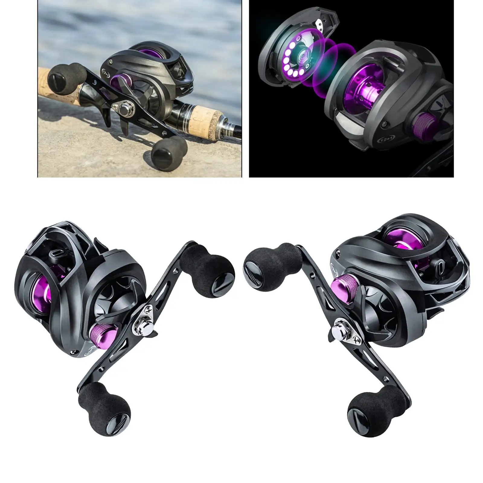 Reel, Casting Reel, Baitcaster - Sealed Drag System, Magnetic Brake, 7.2:1 Gear Ratio, 12+ Bearings, Lengthen Ergonomic Handle