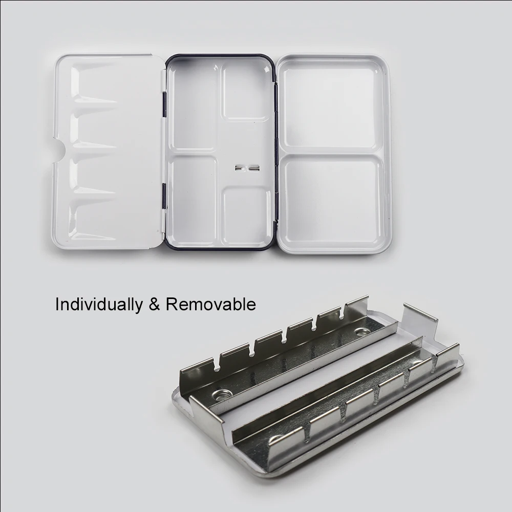 SeamiArt-caja de pintura plegable de Metal portátil para subpaquete de acuarela, medias sartenes, almacenamiento de acuarela sólida, suministros de arte