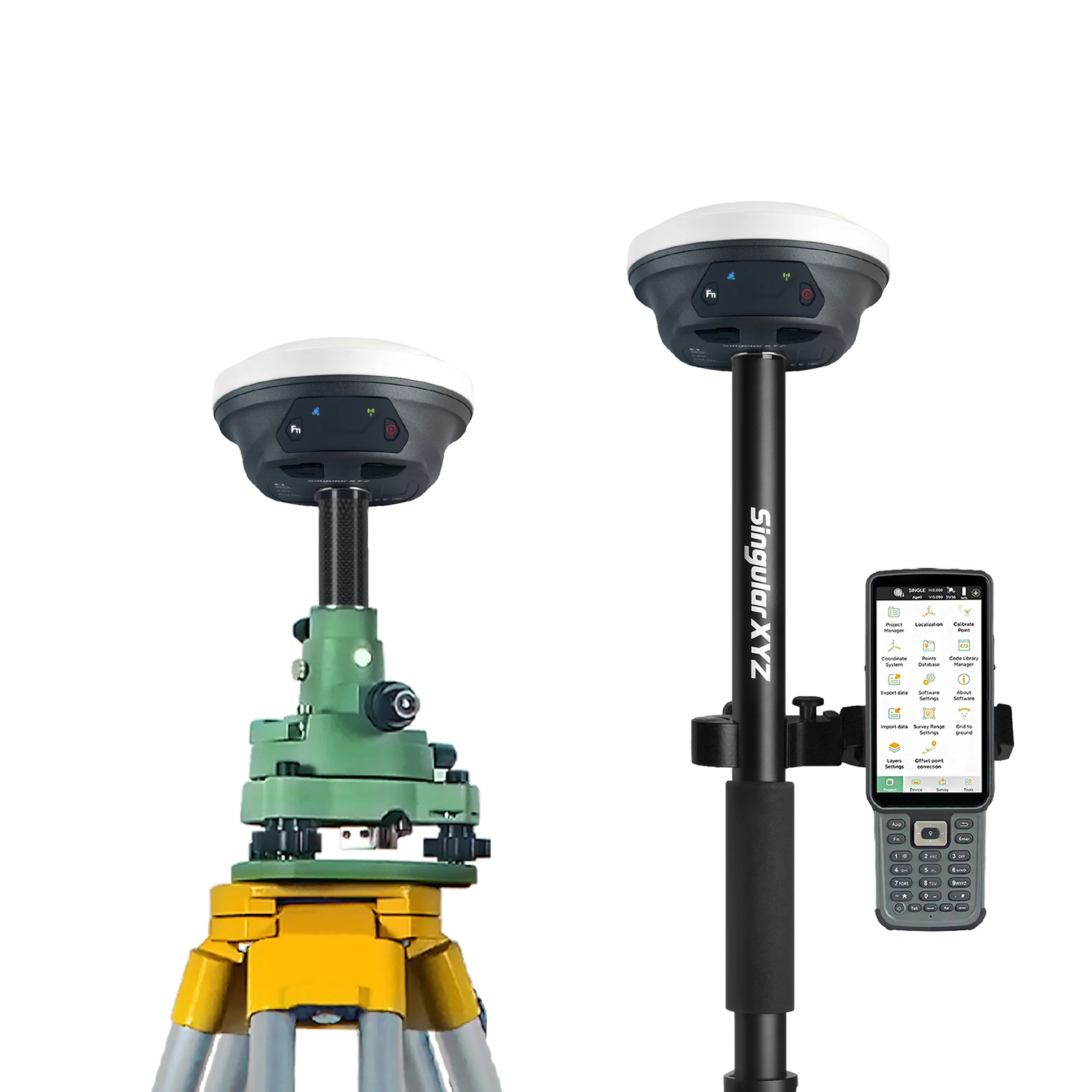 

Without Tribrach Tripod Pole SingularXYZ E1 GNSS Receiver Set High Precision RTK 2cm Accuracy 1Year Warranty Base Rover