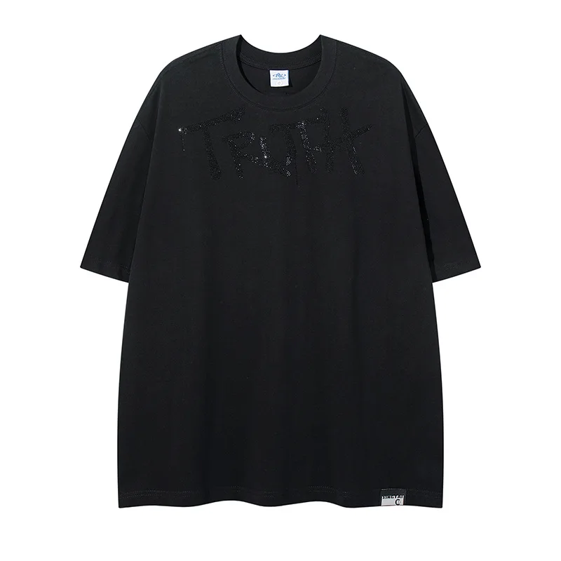 

American Vintage Mens T-shirts Y2k Streetwear Letter Graffiti Graphic Tees Summer New Loose Casual O-neck Short Sleeve T Shirts