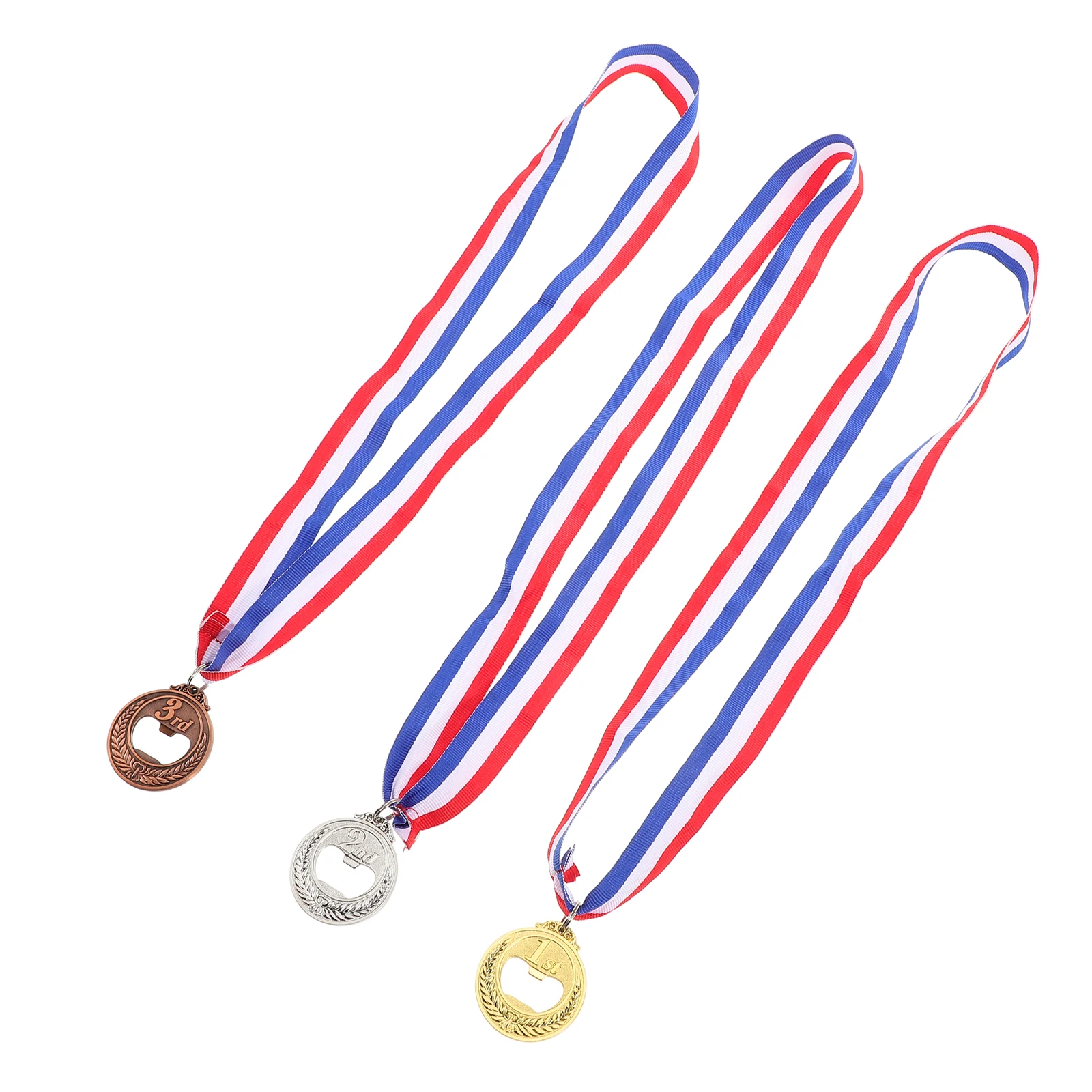 

3 Pcs Medal Shaped Bottle Opener Creative Beer Lid Remover Party Accessories Competition Alloy Durable Practical Novelty