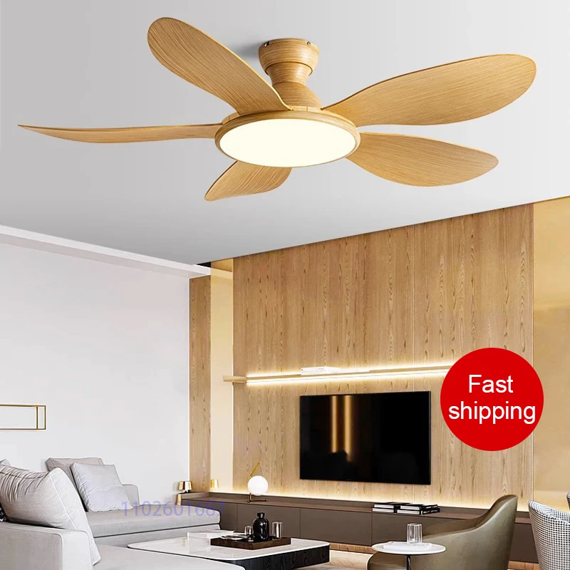 

52inch Modern LED 60W Low Floor DC Motor 35W Ceiling Fans With Remote Control Simple Ceiling Fan With Light Home Fan 220V