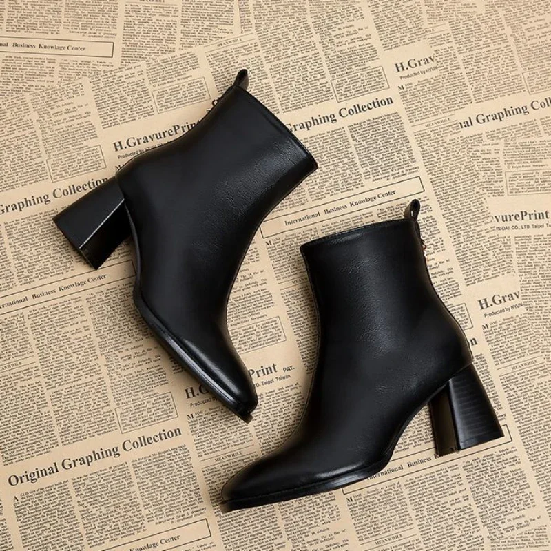 New In Ankle Boots for Women Heeled Very High Heels Woman Short Shoes Autumn Sale On Offer Chic and Elegant Quality Boot Booties