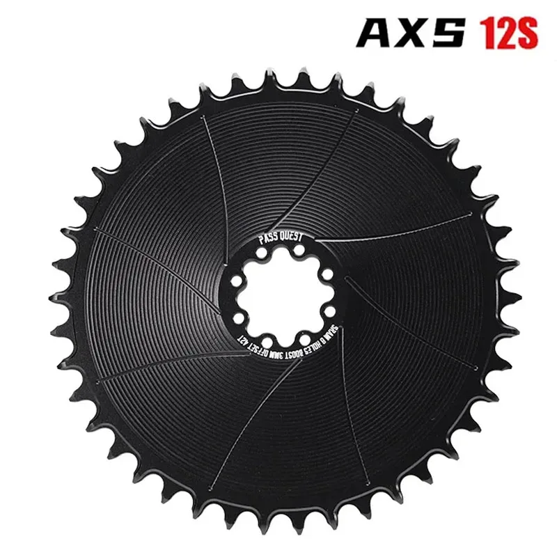 PASS QUEST 3mm Offset 8 Stud Road Bike Narrow Wide Chainring  38-54T Chainring for Sram ETAP AXS 12s FORCE RED Crank