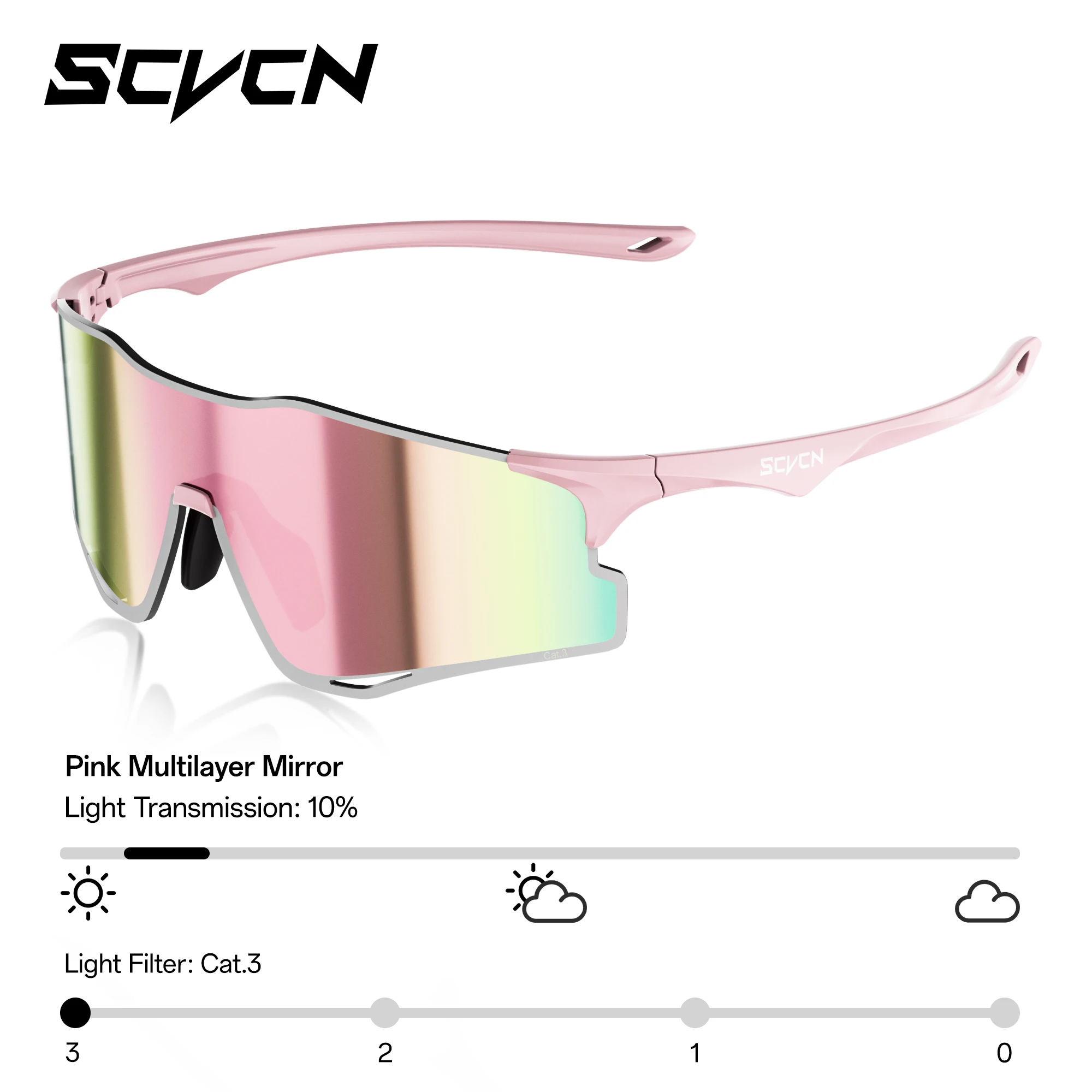 Image of SCVCN Neue Outdoor Photochrome Laufsonnenbrille für Herren und Damen – Ultraleichte Sportbrille für Marathon, Radfahren, Rennradfahren, UV400, Winddicht, Gewichtslos-Gefühl, Neu