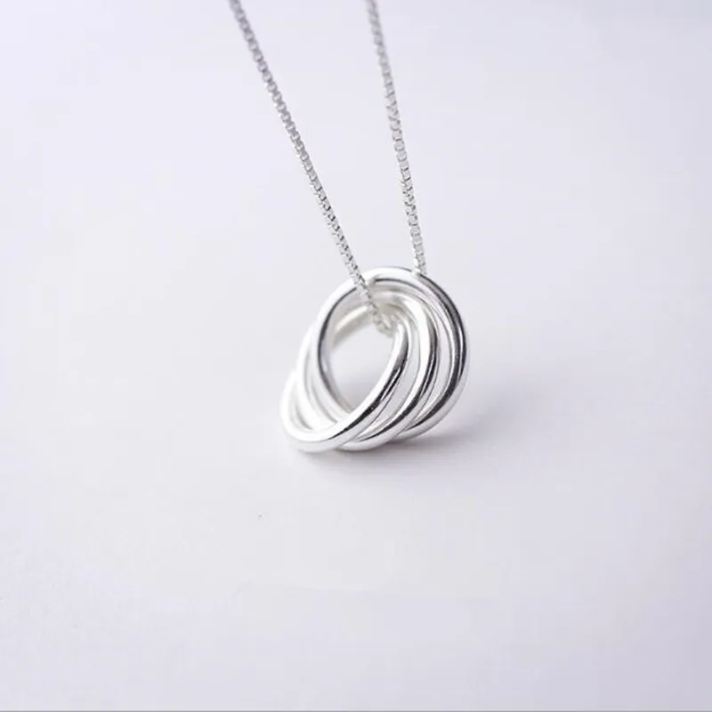 Persönlichkeit Beliebte Mode Temperament 925 Sterling Silber Schmuck Tricyclische Liebe Einfache Schlüsselbein Kette Anhänger Halsketten XL129