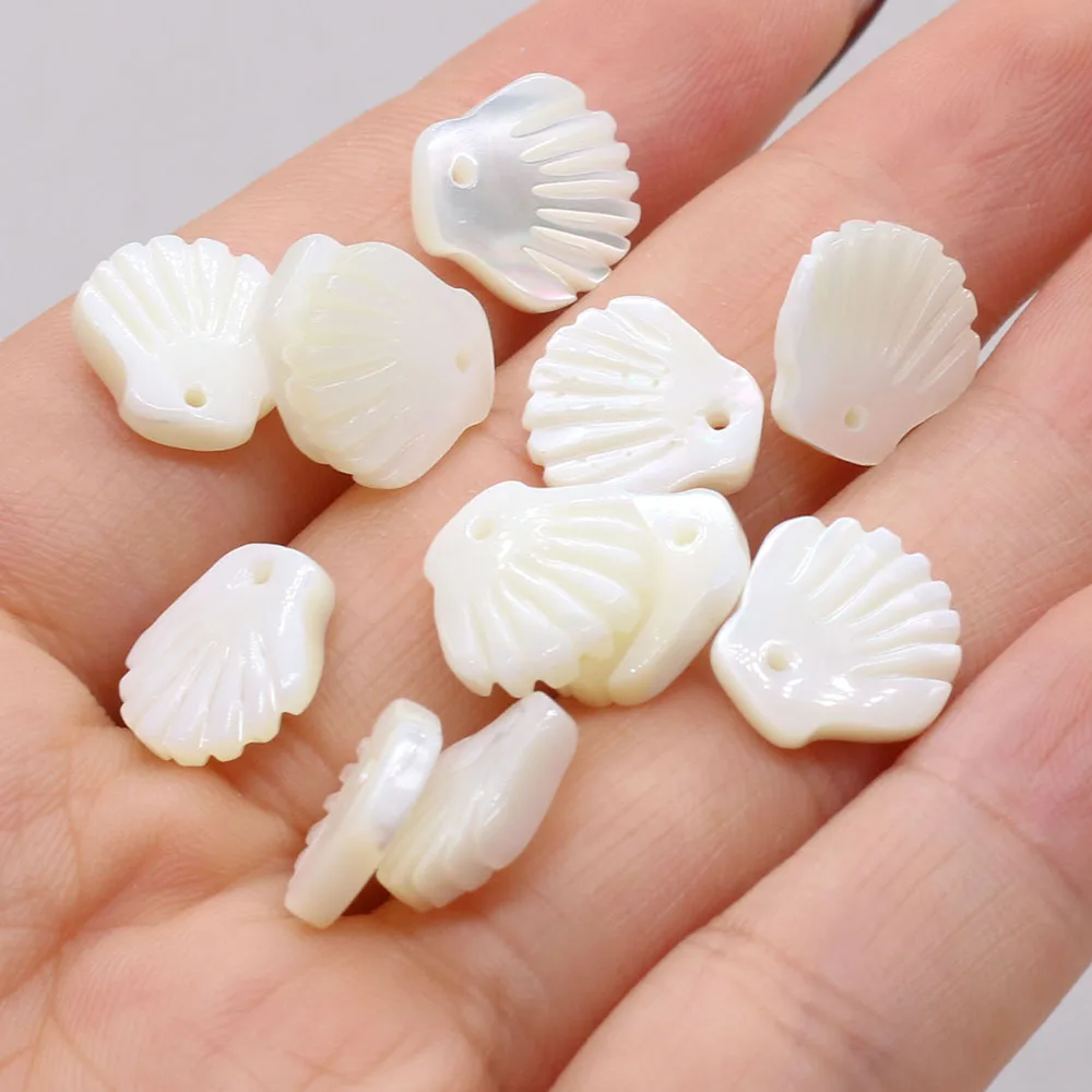 5pc Natural White Shell Pendants Scallop Shape Shell Charms for Jewelry Making Diy Women Necklace Earrings Accessory