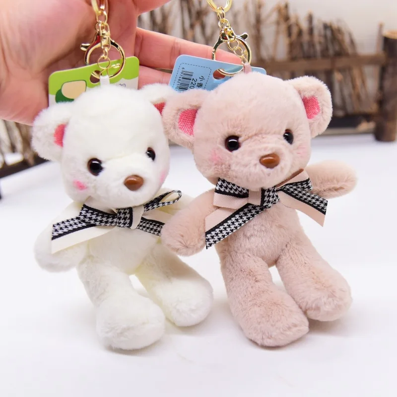 new funny   pretty bow teddy bear soft keychain fashione Pendant Romantic Valentine's Day Gift