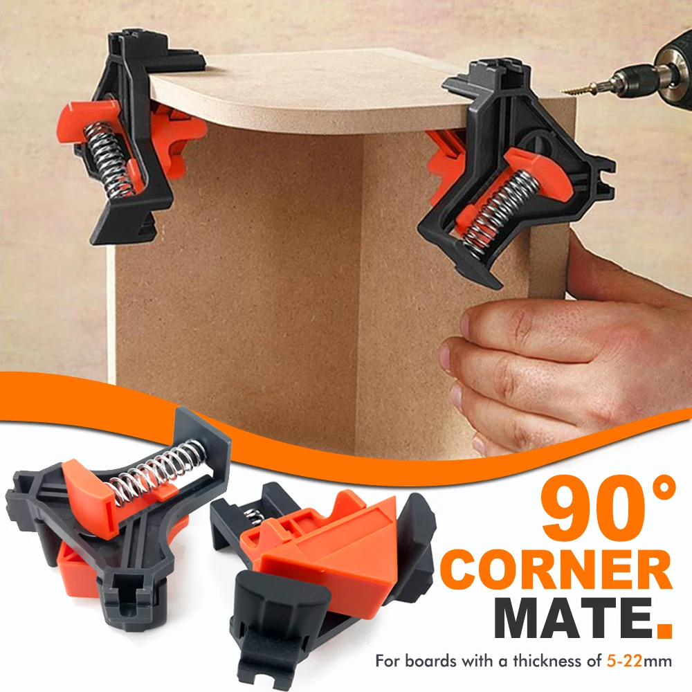 

4 PCS 90 Degree Right Angle Clamp Corner Mate Woodworking Hand DIY Fixture Clips Picture Frame Corner Clip Positioning Tools