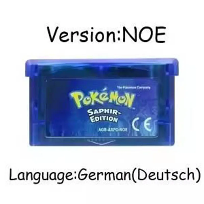 Pokemon GBA-serie 32-bit videogamecartridge Consolekaart Pokemon Emerald FireRed LeafGreen Ruby Sapphire Meertalig