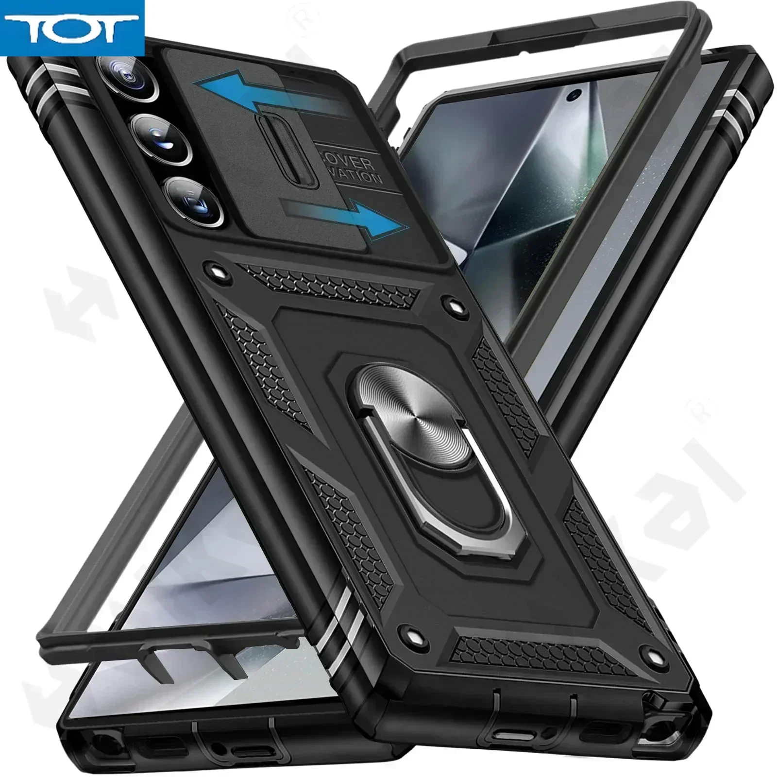 

Чехол для Samsung Galaxy S25 S24 S23 Ultra A56 A55 A35 A54 A14 Plus FE 5G Slider Camera Protect 360, полная защита, кронштейн, чехол