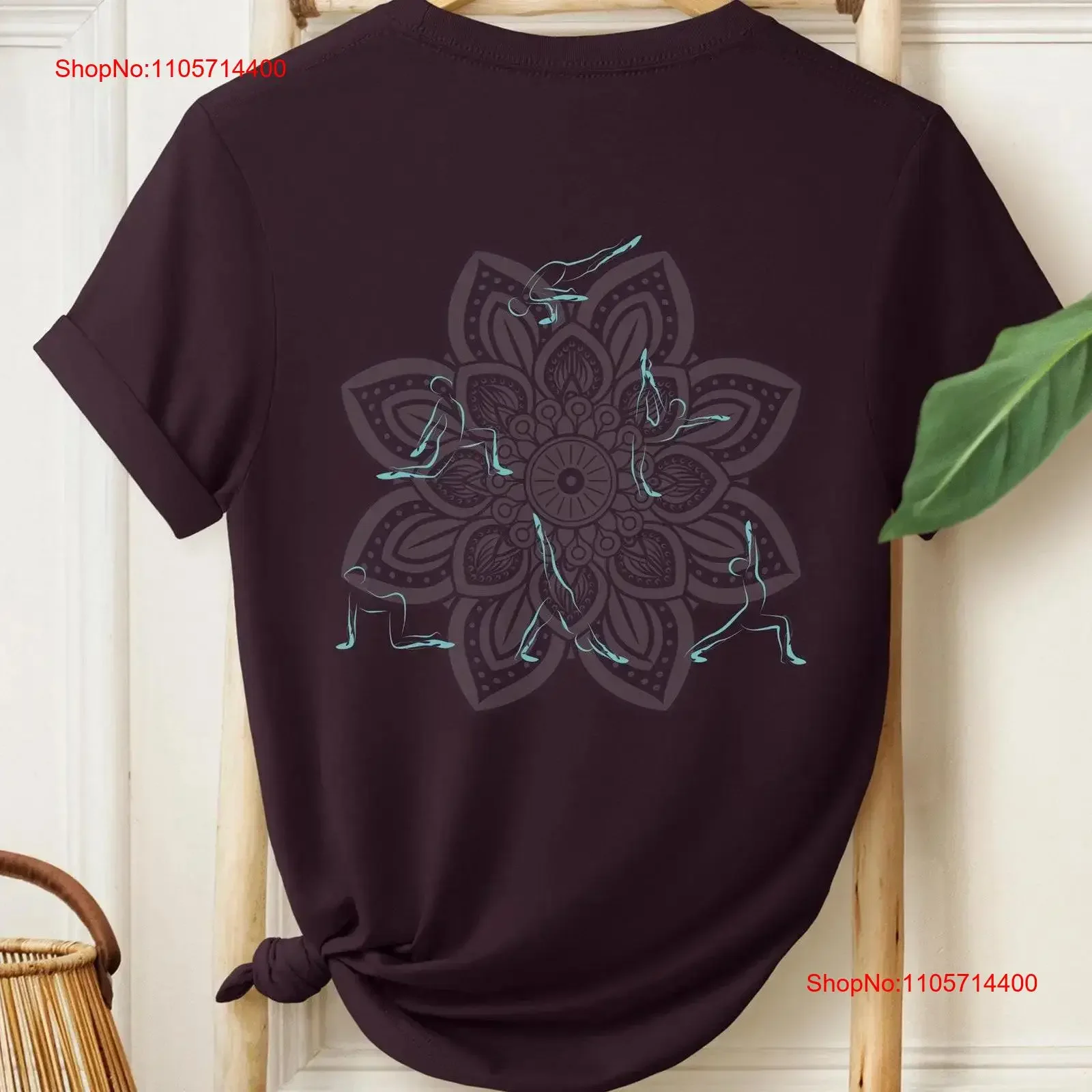 Yoga Poses Mandala T Shirt Six Pose Design with Faded Spiritual and Meditative 100 Premium Cotton vintage Washed Slightly Soft