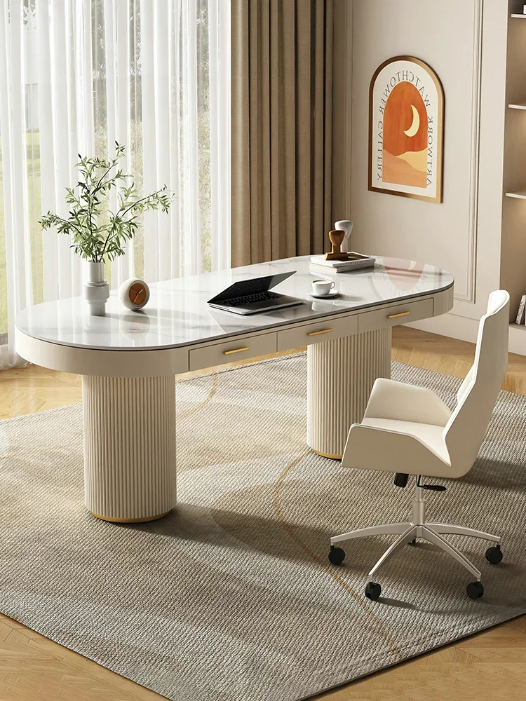 

Cream wind slate computer desktop luxury boss desk simple modern home simple