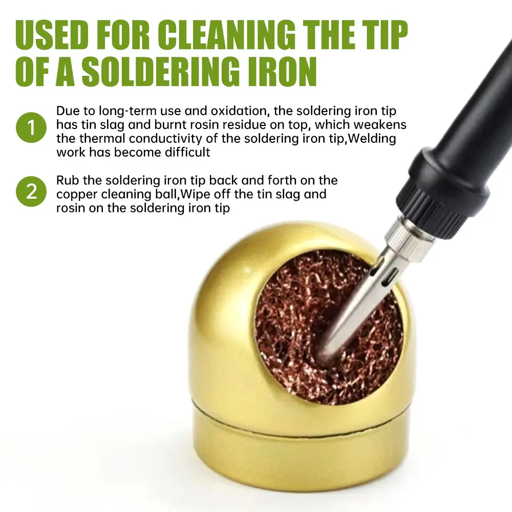 Welding Soldering Solder Iron Cleaning Solder Ball Repair Tool Soldering Iron Tips Cleaner Wire Brush with Stand Holder Set