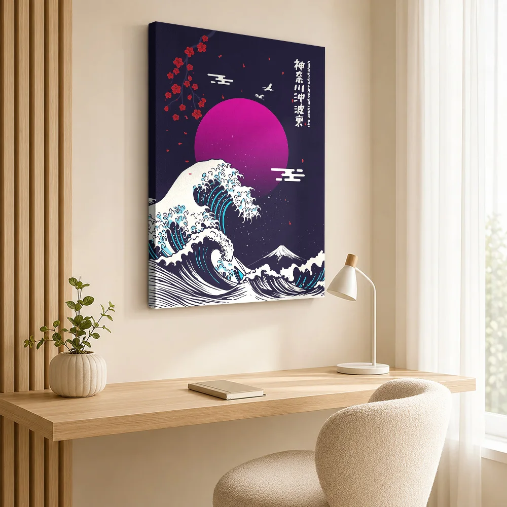 Great Wave off Kanagawa Canvas Poster Customized Photo Japanese Inspired Canvas Wall Art for Bedroom Decor Gift for Collectors