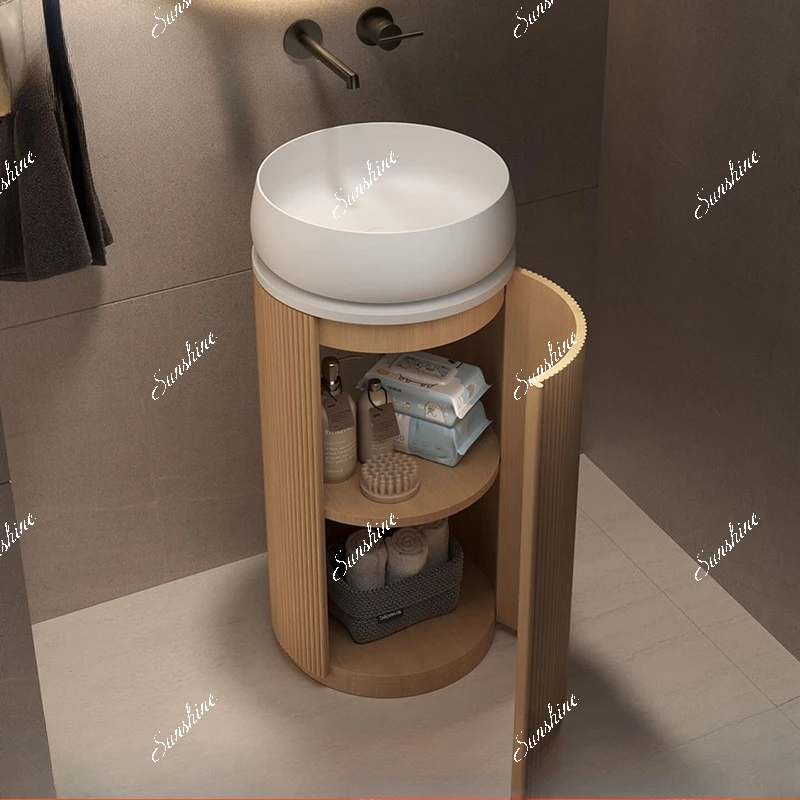 Artificial stone column basin integrated hotel balcony washbasin