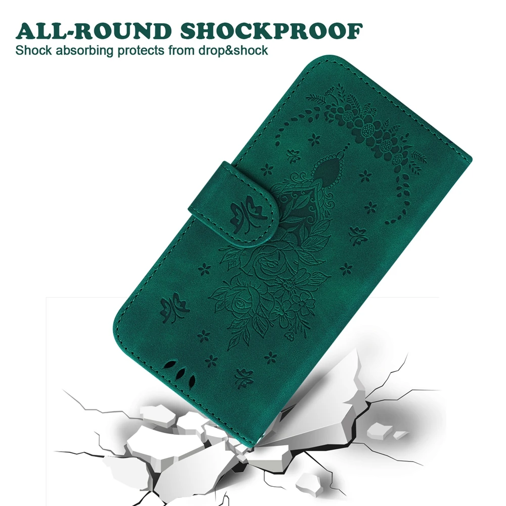 Wallet Leather Case for Xiaomi Redmi Note 11 12 12S 10 9 8 Pro 11S 10S 9S 10T 8T 12C 10C Cases Flower Butterfly Flip Phone Cover image 3