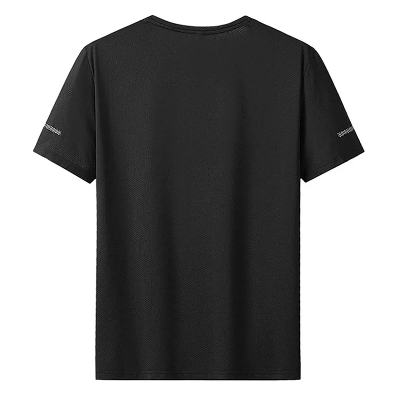

Summer plus size thin quick-drying casual T-shirt 9XL 8XL 7XL fashion men's round neck loose solid color short-sleeved shirt