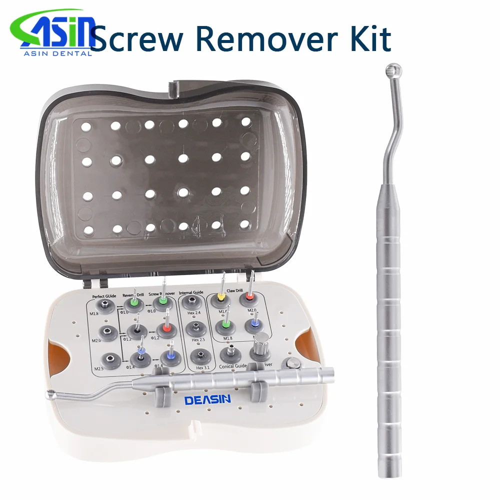 Dental Implant Removal Kit Damaged Screw Extractor Set Remover Drill Driver Universal Implant Prosthetic Kits Dental Tools