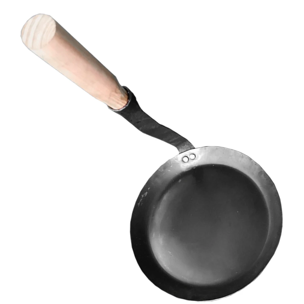 

Lamp Wood Handle Kitchen Frying Spoon Non-stick Cooking Utensil Flat Measuring Snack Spoon Premium Steel for Daily